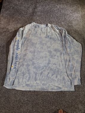Simply Southern Light Blue Tie-Dye Long Sleeve Tee